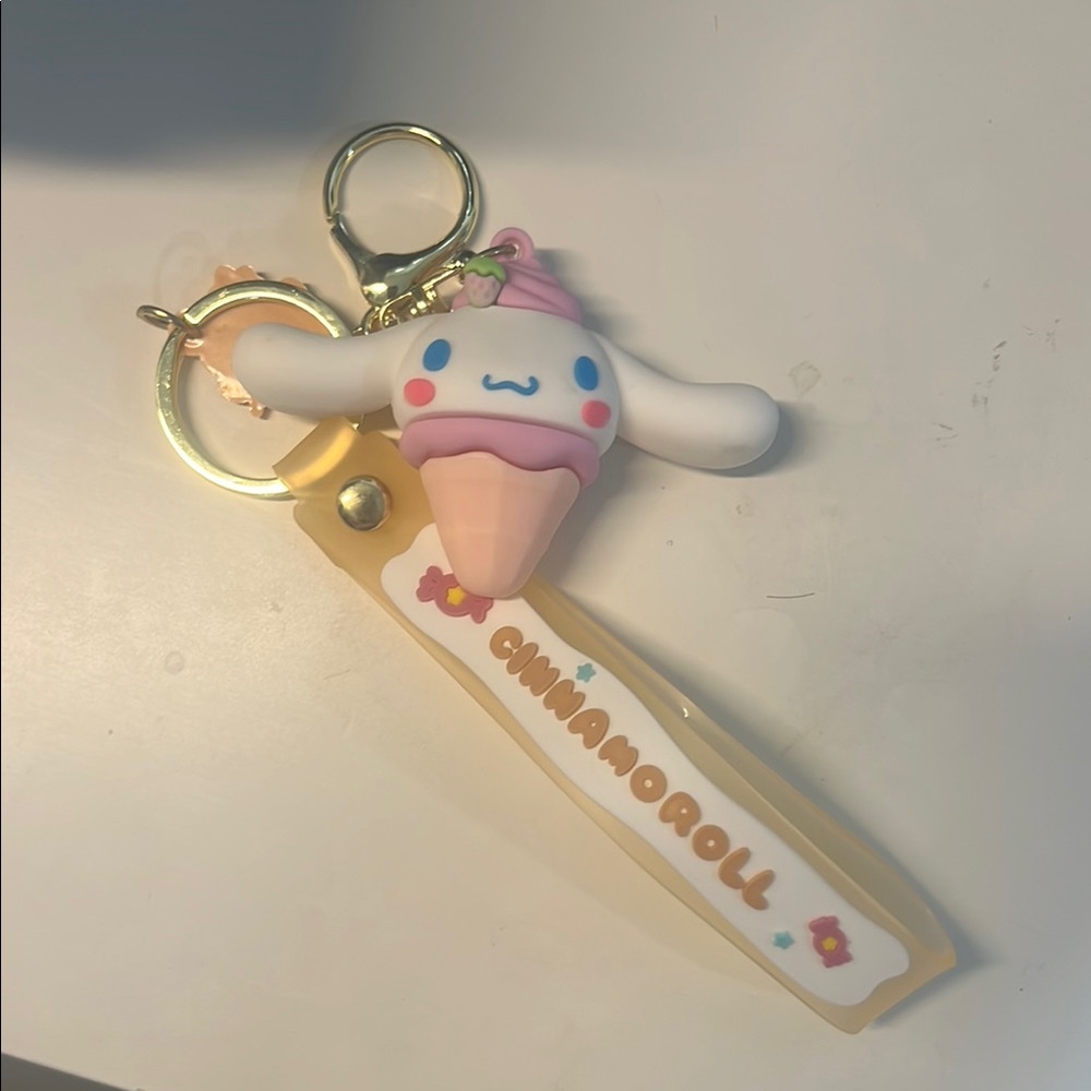 Cute Ice Cream Keychain with Strap
